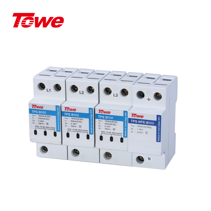 高能量100KA電源電涌保護(hù)器B級防護(hù)組合 TPS B100 4P/TPS B100 3P+N/TPS B100 3P/TPS B100 2P/TPS B100 1P+N/TPS B100 1P/TPS NPE(B100)