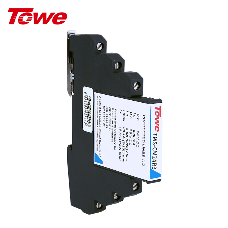 TOWE同為CM系列超薄測控信號系統電涌保護器 適用三線信號保護，對三線控制儀表回路進行全面保護 TMS-CM05R3 TMS-CM12R3 TMS-CM24R3 TMS-CM48R3