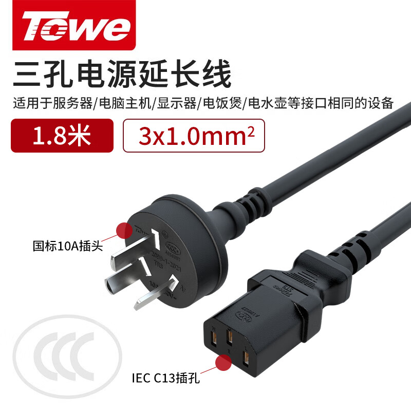 TW-F-10G10Z/C13 線長1.8米 1.0平