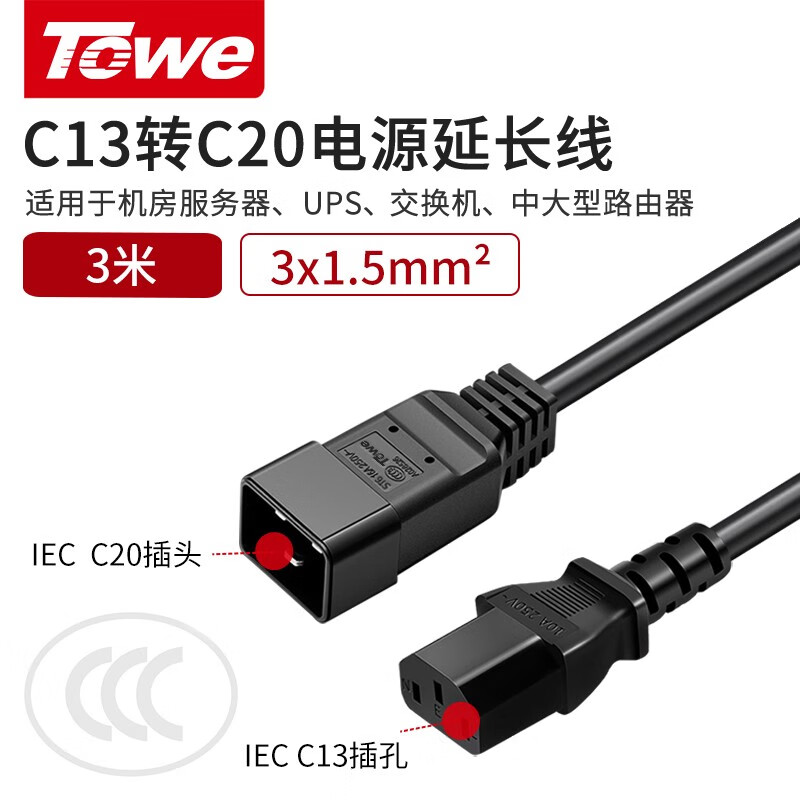 TW-F-C13/C20 線長3米 1.5平