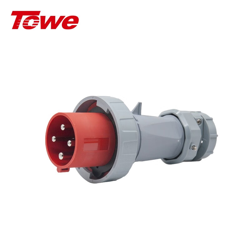 TOWE同為IP67防浸防塵CEE/IEC工業(yè)插頭工業(yè)連接器耦合器 高等級安全戶外防水電氣63A 超大功率 4芯3P+E公母對接工業(yè)插頭插座 IPS6-P463 IPS6-S463