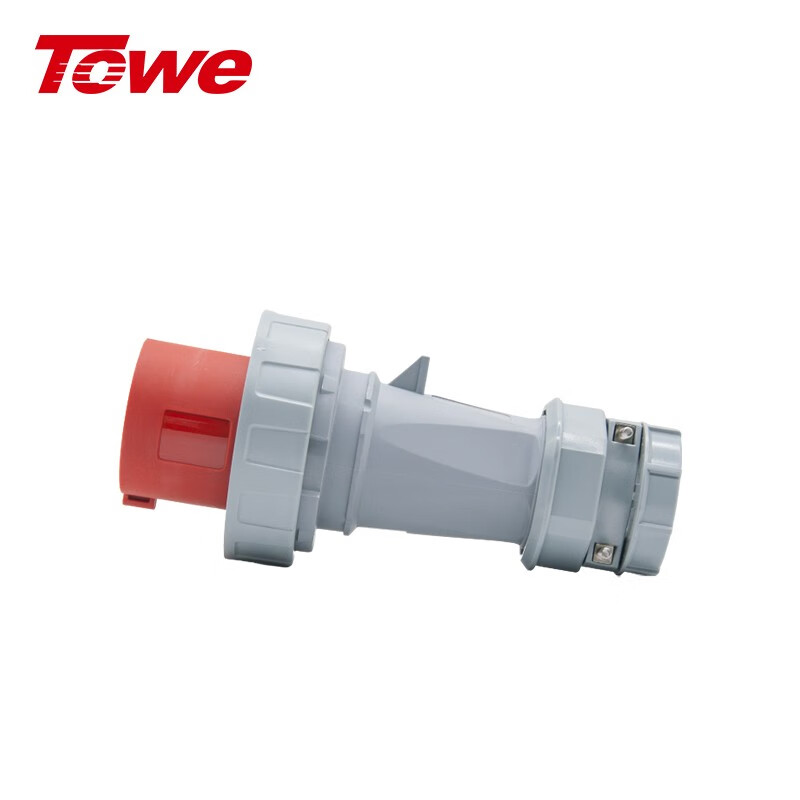 尼龍 3P+E 四芯 63A 380-415V IP67，紅灰，工業(yè)連接器，公頭