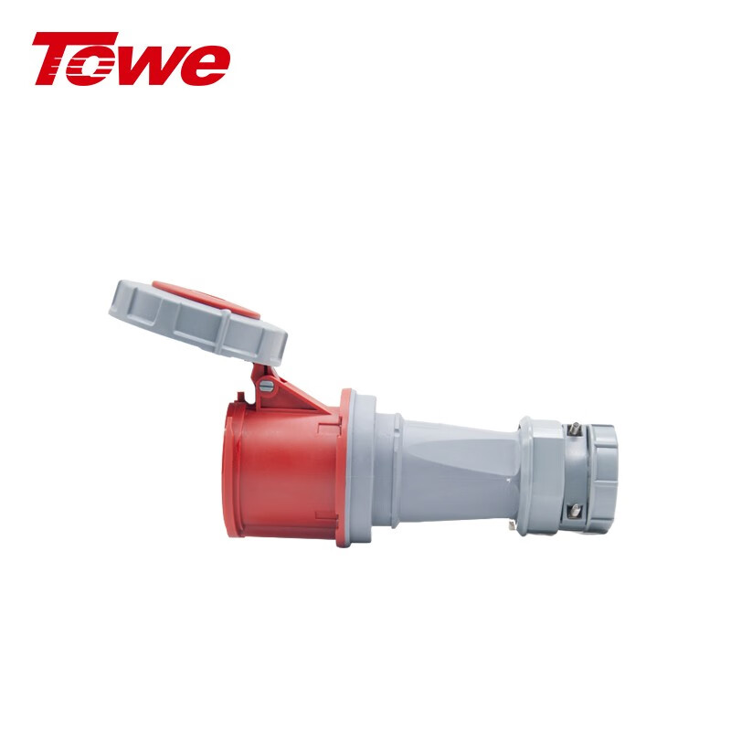 尼龍 3P+E 四芯 63A 380-415V IP67，紅灰，工業(yè)連接器，母頭