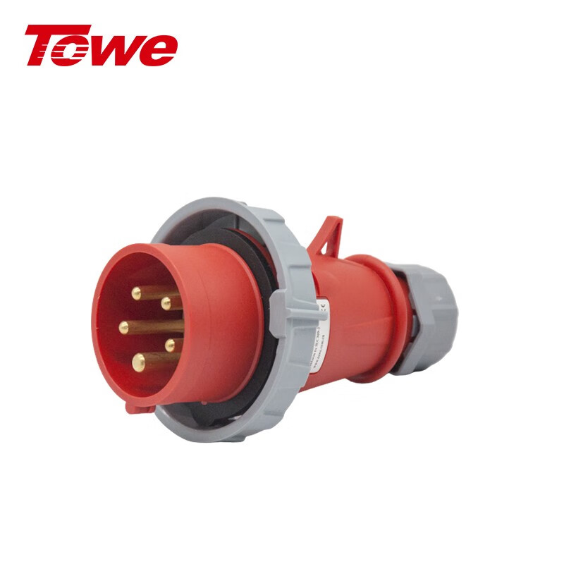 TOWE同為IP67防浸防塵CEE/IEC工業插頭工業連接器耦合器 高等級安全戶外防水電氣32A 8000W大功率 5芯3P+N+E公母對接工業插頭插座 IPS6-P532 IPS6-S532