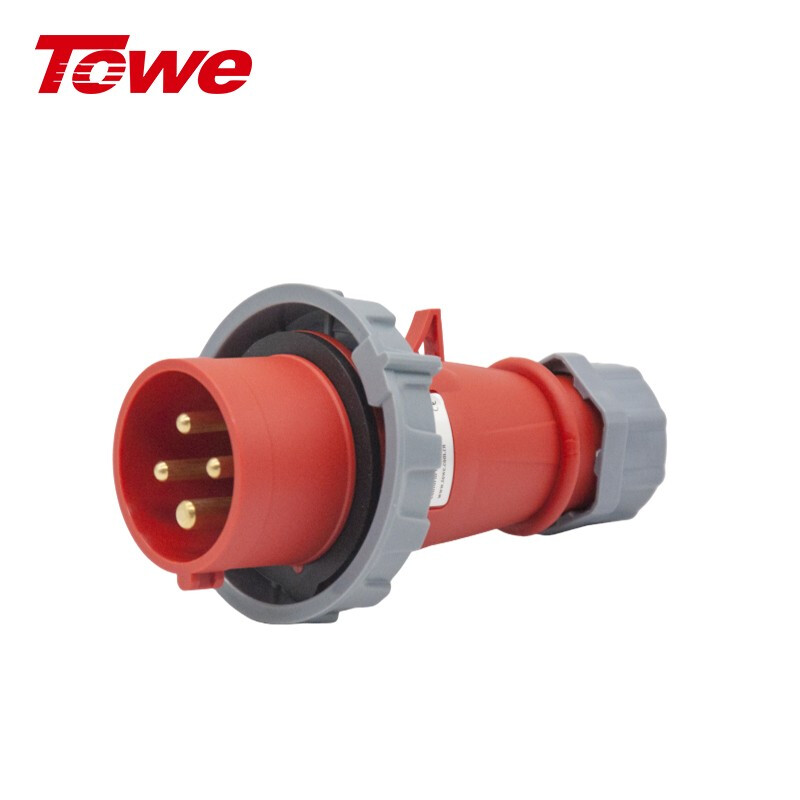 TOWE同為IP67防浸防塵CEE/IEC工業(yè)插頭工業(yè)連接器耦合器 高等級安全戶外防水電氣16A 4000W 4芯3P+E 公母對接工業(yè)插頭插座 IPS6-P416 IPS6-S416