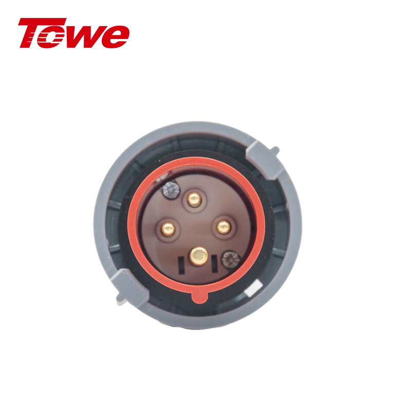 尼龍 3P+E 四芯 16A 380-415V IP67，紅灰，工業連接器，公頭