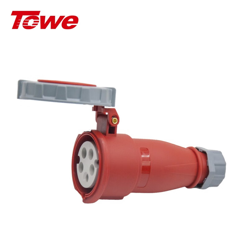 尼龍 3P+N+E 五芯 16A 380-415V IP67，紅灰，工業(yè)連接器，母頭