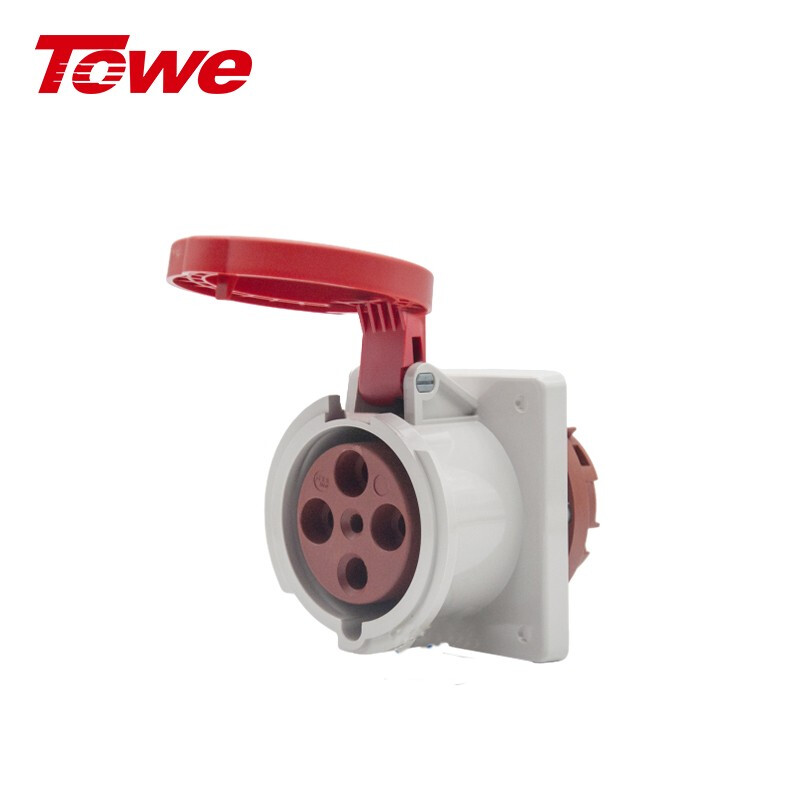 TOWE同為IP44防濺防潑CEE/IEC固定式工業(yè)插頭插座 戶外防水電氣63A超大功率暗裝插頭插座 附加裝置插頭插座 4芯3P+E公母對接工業(yè)器具插頭插座 IPS-MS463 IPS-MP463 IPS-S463S